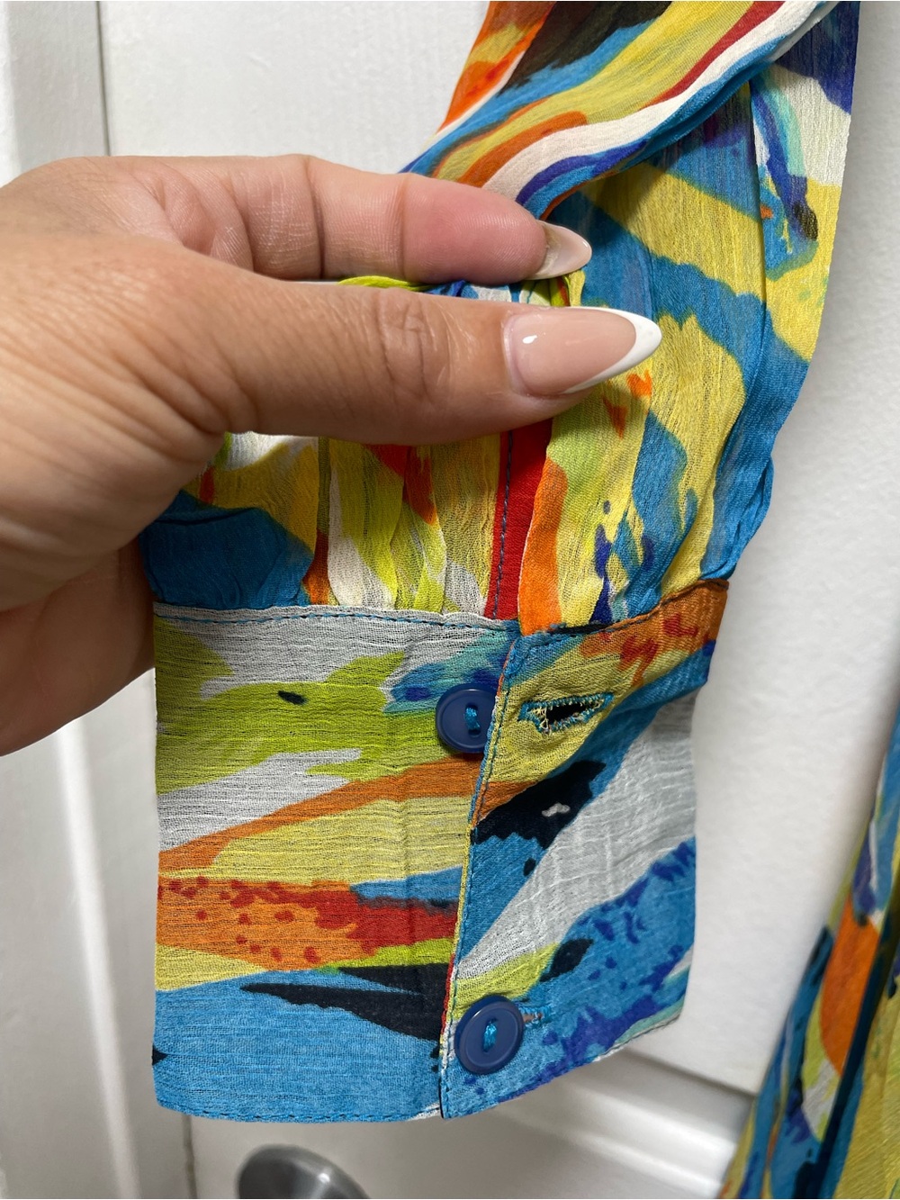 Multi-Color Abstract Wrap Maxi Dress - Picture 10 of 11